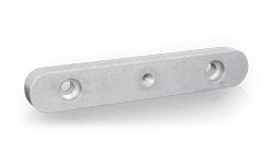 Passfeder Form E mit zwei Bohrungen, rundstirnig