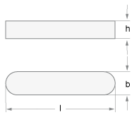 Technische Skizze Passfeder